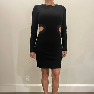 Black Long-Sleeve Cutout Bodycon Dress